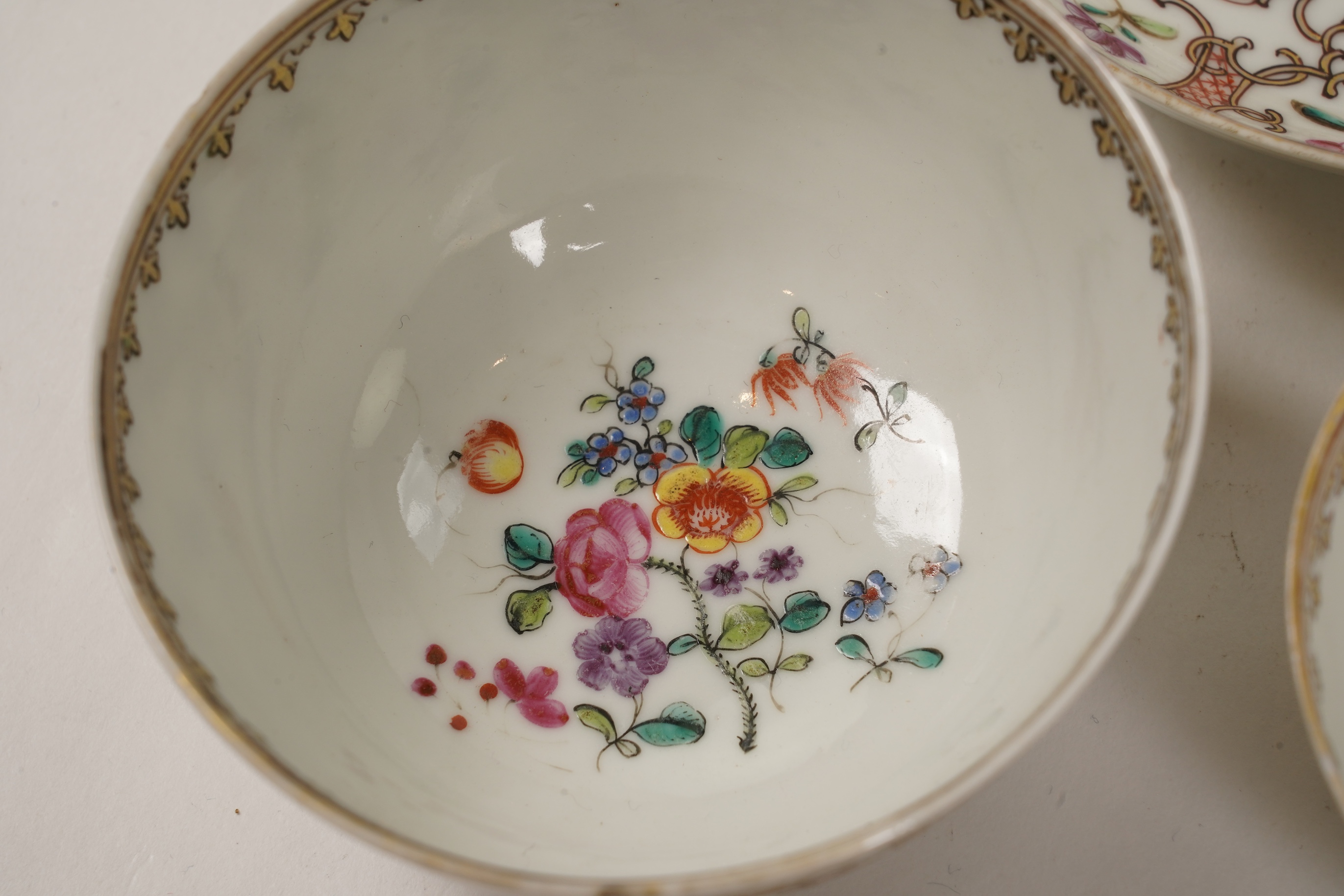 A Chinese famille rose part tea set, Qianlong period